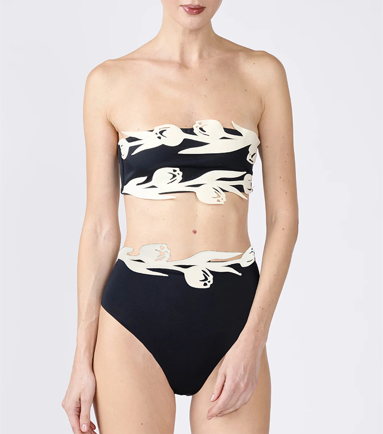Strapless Tulip Decorate Swimsuit Set(s)