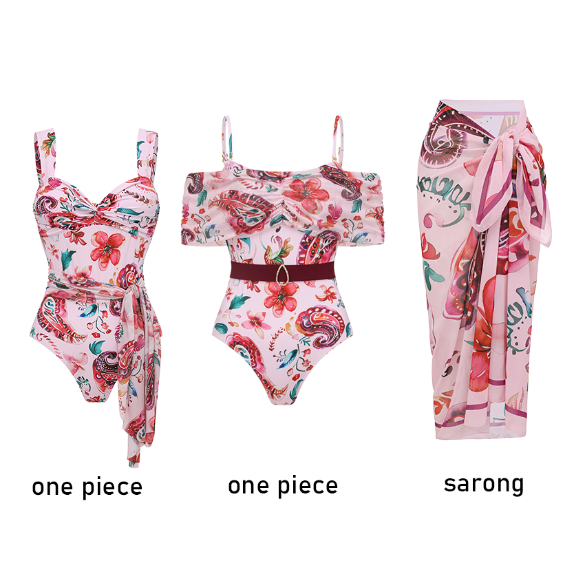 Multiple Ways to Style Pink Paisley Print Swimsuit Set(s)