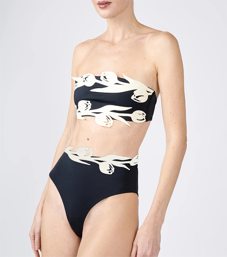 Strapless Tulip Decorate Swimsuit Set(s)