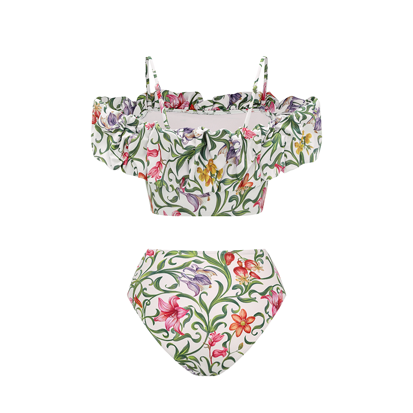 Open Shoulder Printed Swimsuit Set(s)