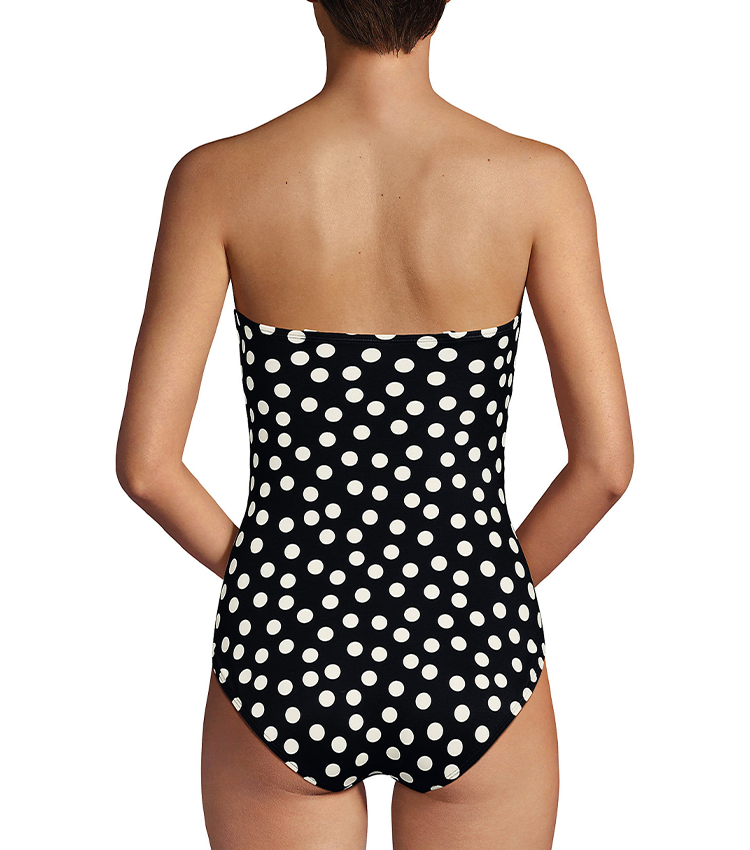 Black & White Color Blocking Polka Dots Swimsuit set(s)