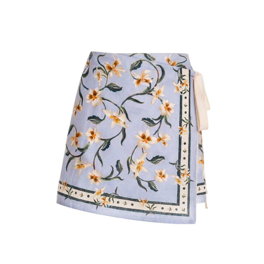 [Copy]One Shoulder Green Plant Print Swimsuit Set(s)