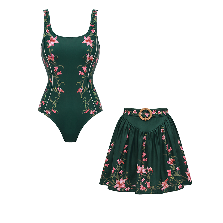 Floral Swimsuit with Embroidered Butterfly Swimsuit Set(s)