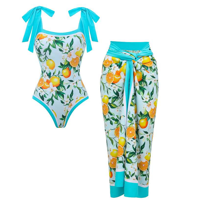 [Copy][Copy][Copy][Copy]Hollow out Peony Print Swimsuit Set(s)