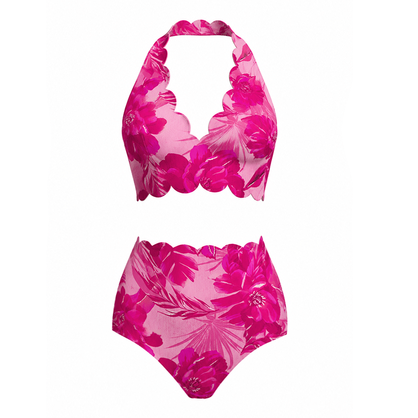 1 Detachable-Strap Miami Blossom Print Swimsuit Set(s)