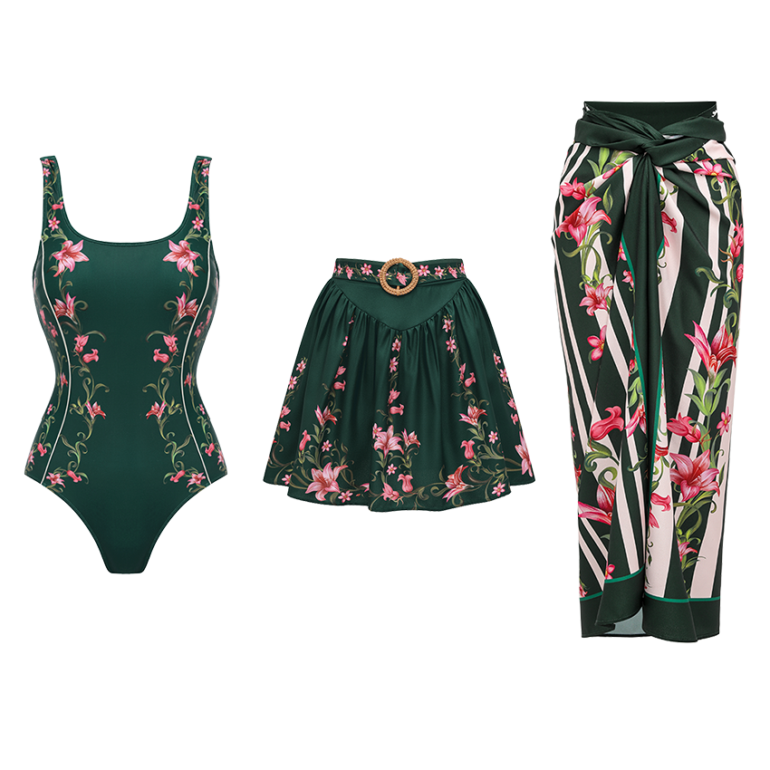 Floral Swimsuit with Embroidered Butterfly Swimsuit Set(s)