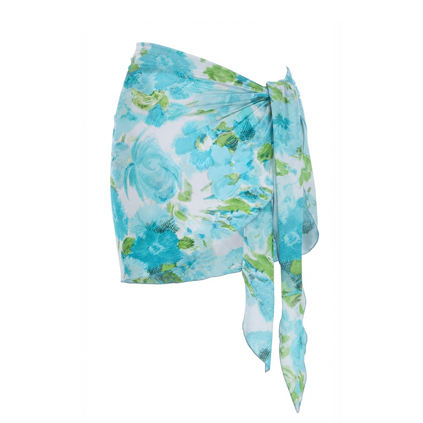 [Copy][Cop]One Shoulder Leaves Print Swimsuit Set(s)