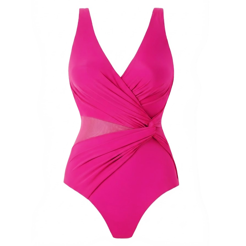 Hot Pink and Floral Printed Swimsuit Set(s)