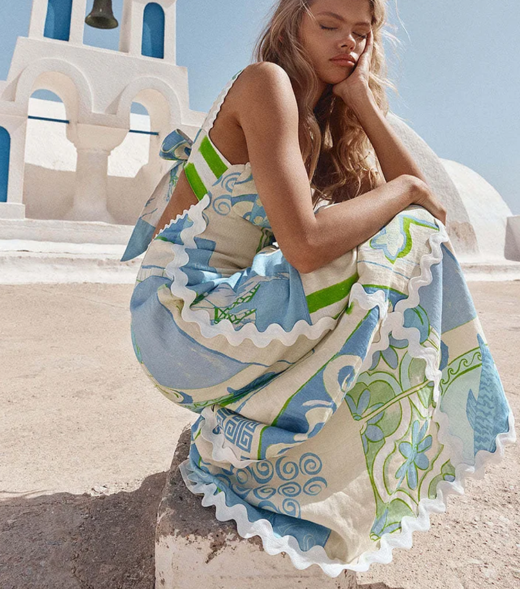 Bowknot Printed Dress