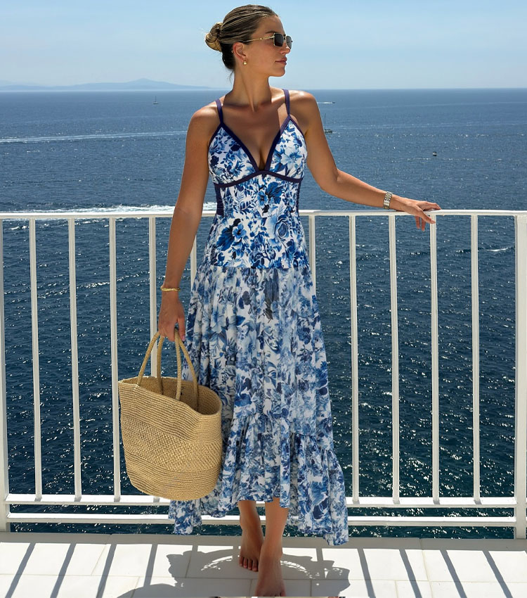 V Neck Blossom Print Swimsuit Set(s)