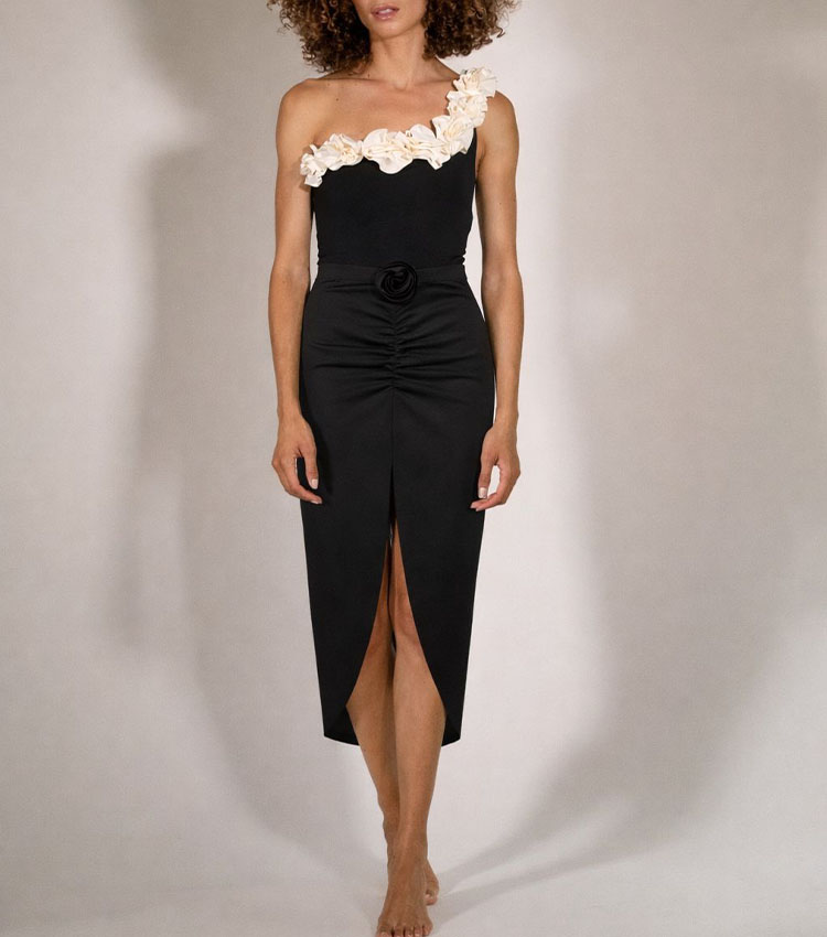 One Shoulder 3D Flower Swimsuit Set(s)
