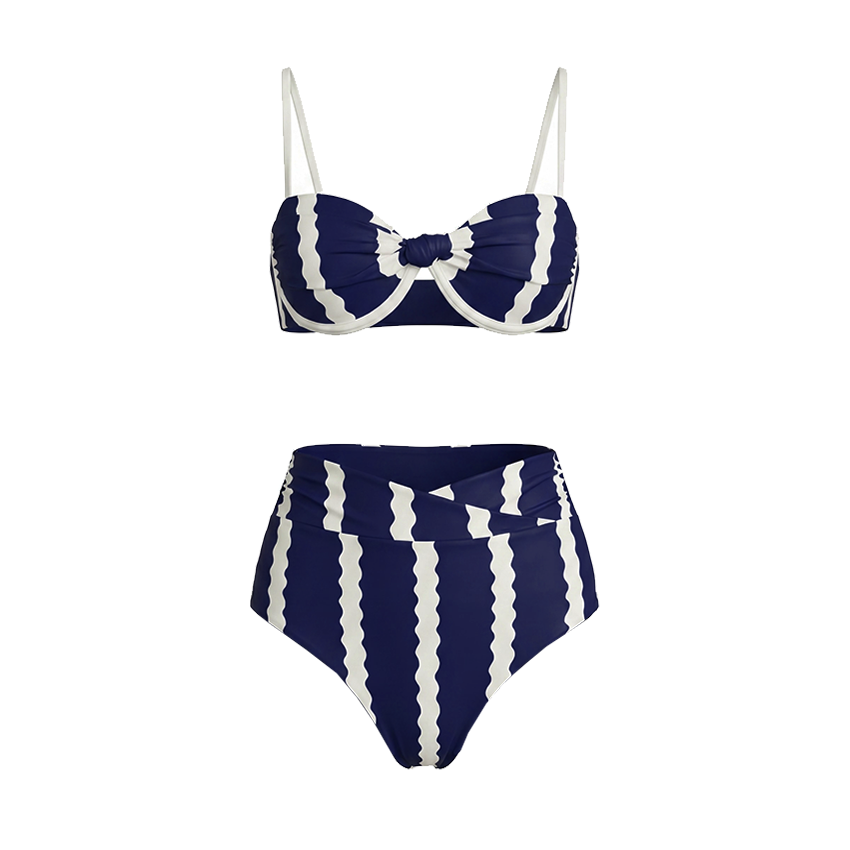 Push-Up Wavy Stripes Swimsuit Set(s)