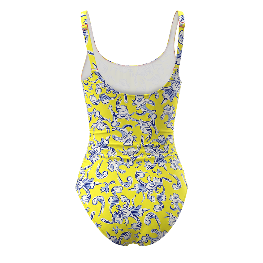Tummy Control Ruched Yellow Swimsuit set(s)