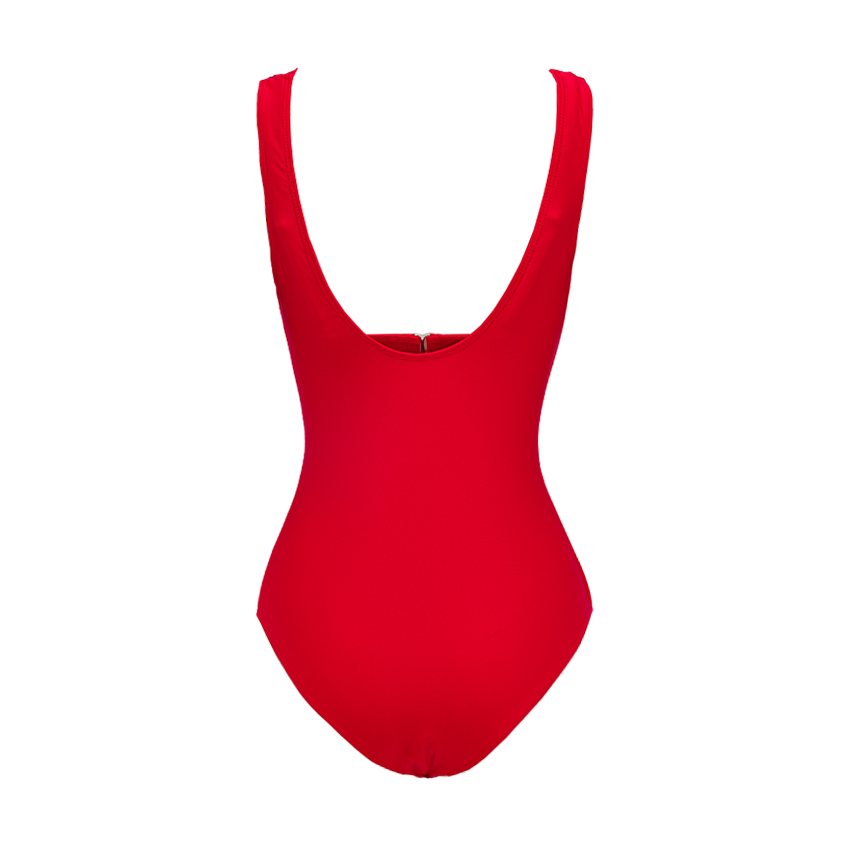 Red Halter Neckline Cutout  Swimsuit Set(s)