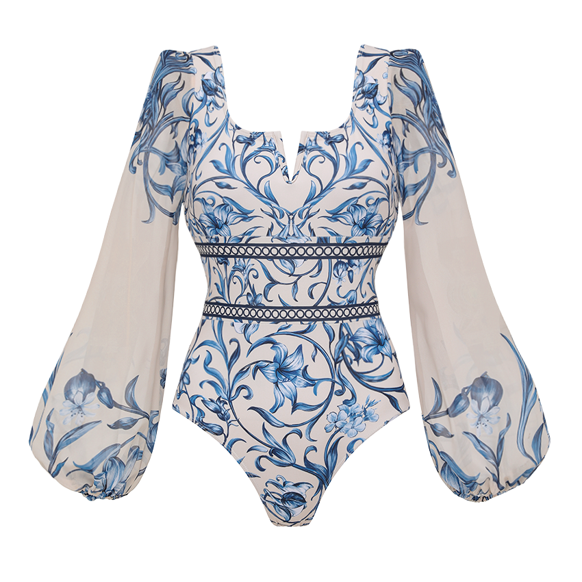 [Copy][Copy][Copy][Copy]Backless Lemon Printed Swimsuit Set(s)