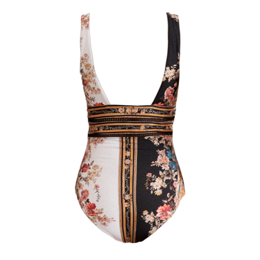 V Neck Color Blocking Swimsuit Set(s)