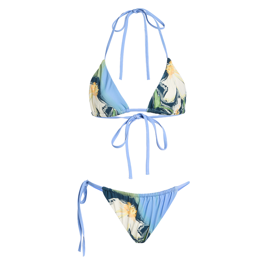 Straps Magnolia Print Swimsuit Set(s)