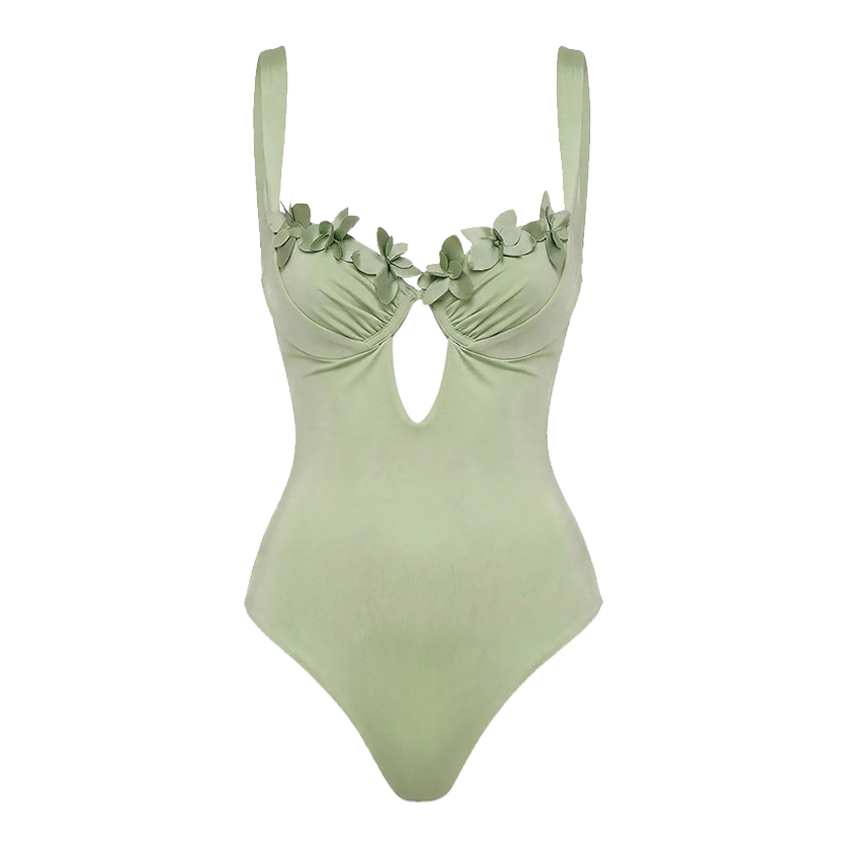 Pale Green 3D FlowersSwimsuit set(s)