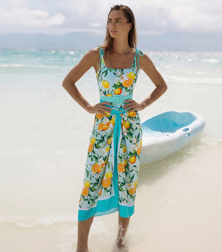 [Copy][Copy]Hollow out Peony Print Swimsuit Set(s)