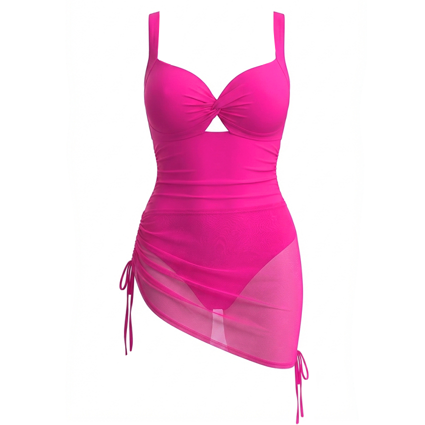  Detachable-Strap Miami Blossom Print Swimsuit Set(s)