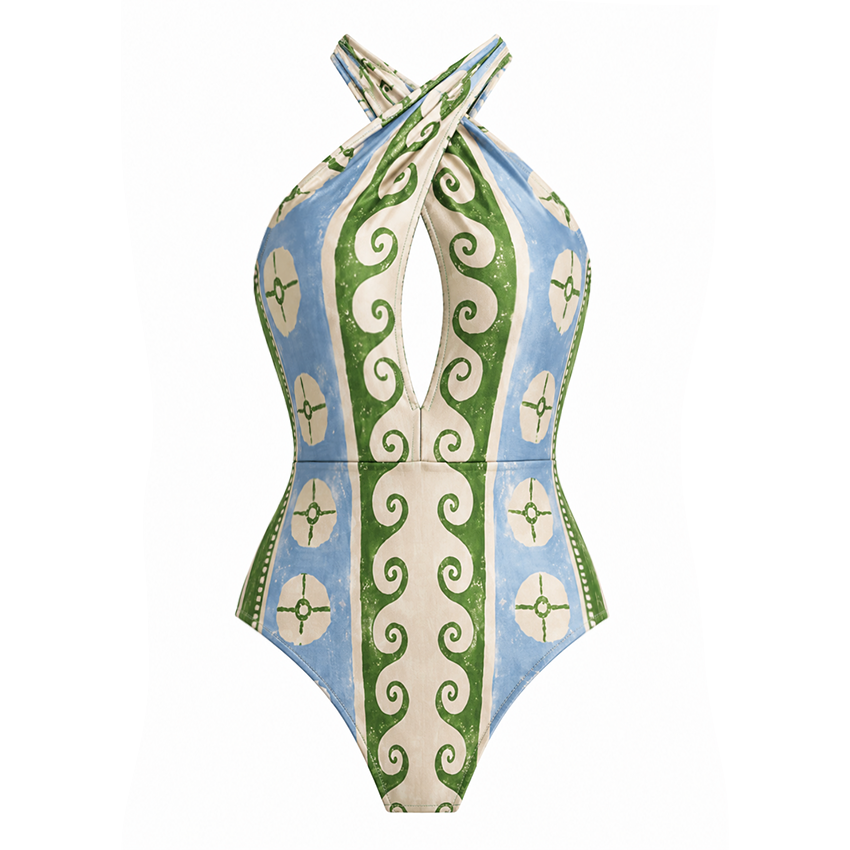 Halter Printed Swimsuit Set(s)