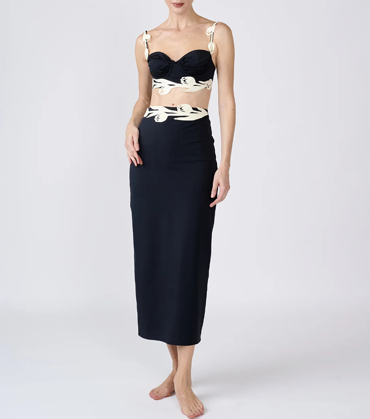 Tulip Decorate Color Blocking Swimsuit Set(s)