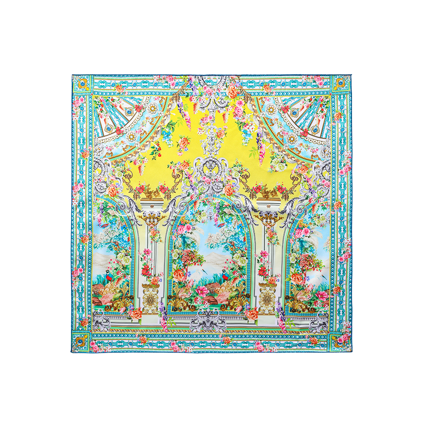 Bougainville Print Square Scarf