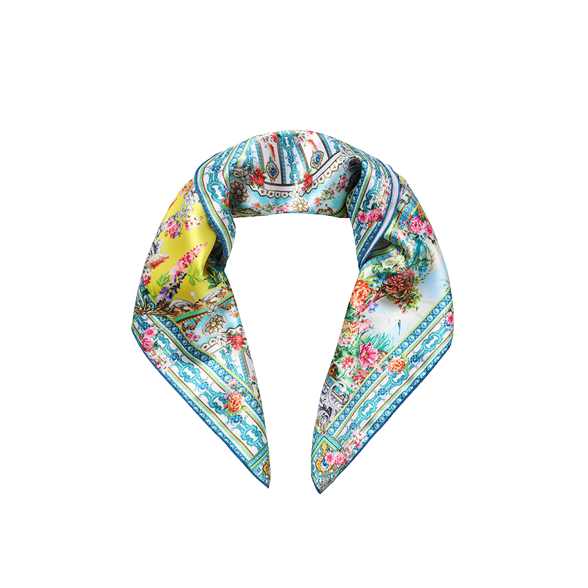 Bougainville Print Square Scarf