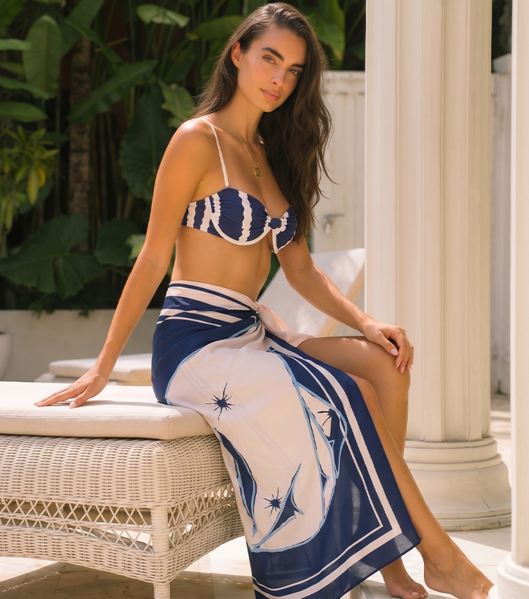 Push-Up Wavy Stripes Swimsuit Set(s)