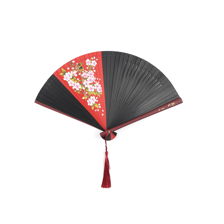 Openwork Bamboo Folding Fan