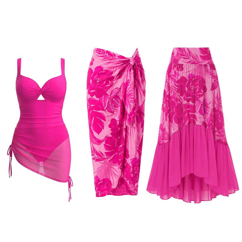  Detachable-Strap Miami Blossom Print Swimsuit Set(s)