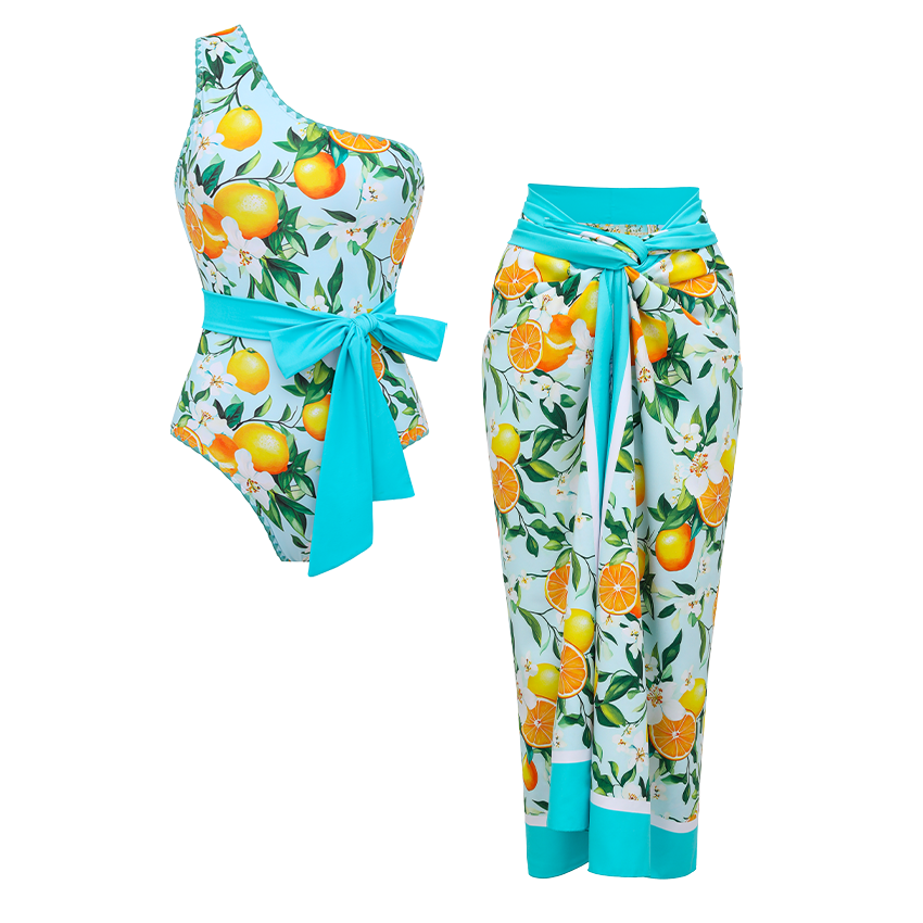 [Copy]Hollow out Peony Print Swimsuit Set(s)