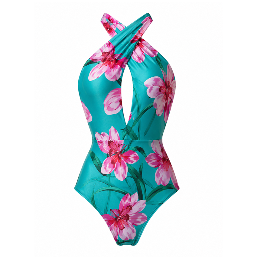 Halter Floral Printed Swimsuit Set(s)