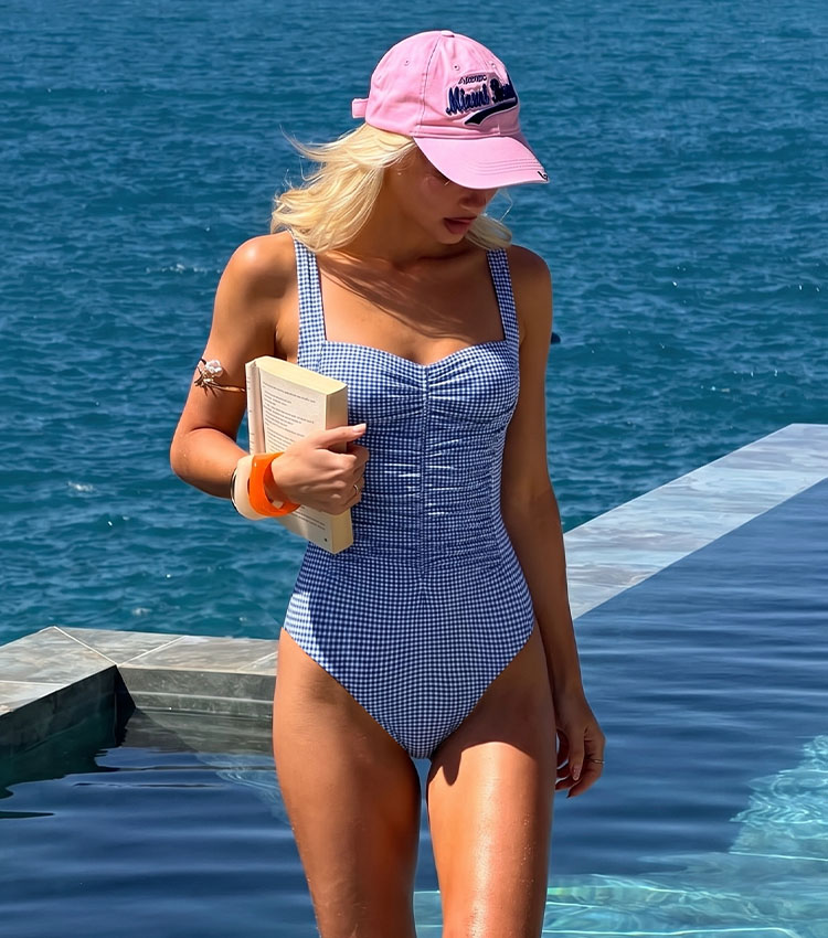 Bandeau Gingham Print Swimsuit Set(s)