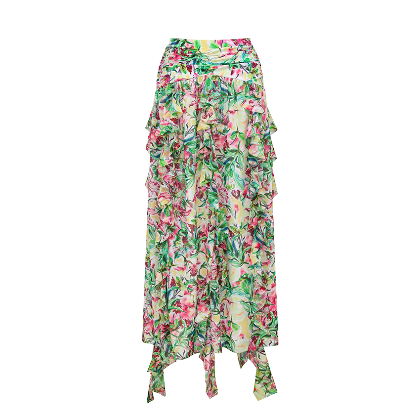 V-Neck Lily Print Swimsuit Set(s)