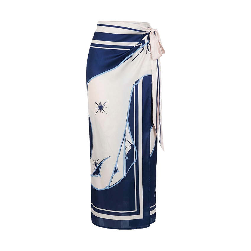 Midnight Blue Wavy Stripes Swimsuit Set(s)