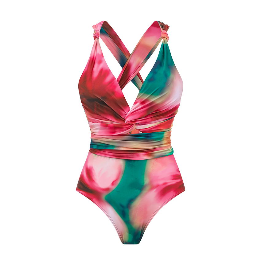 [Copy][Copy]Orange Lily Print Swimsuit Set(s)