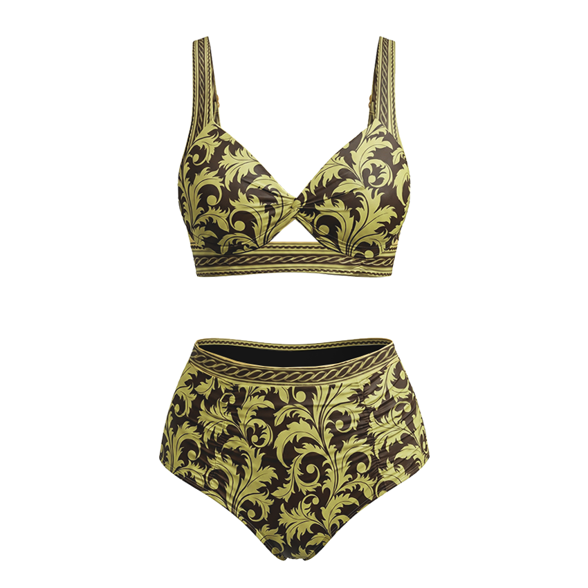 V-neckDrawstring Shaping Effect Swimsuit set(s)