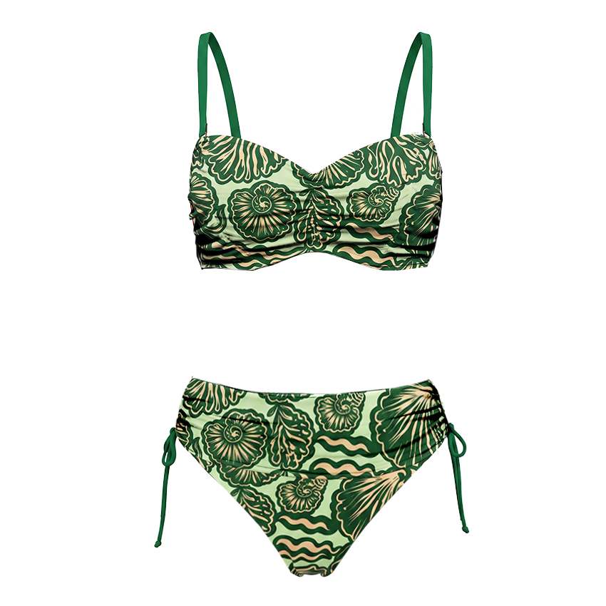 Tummy Control Ruched Yellow Swimsuit set(s)
