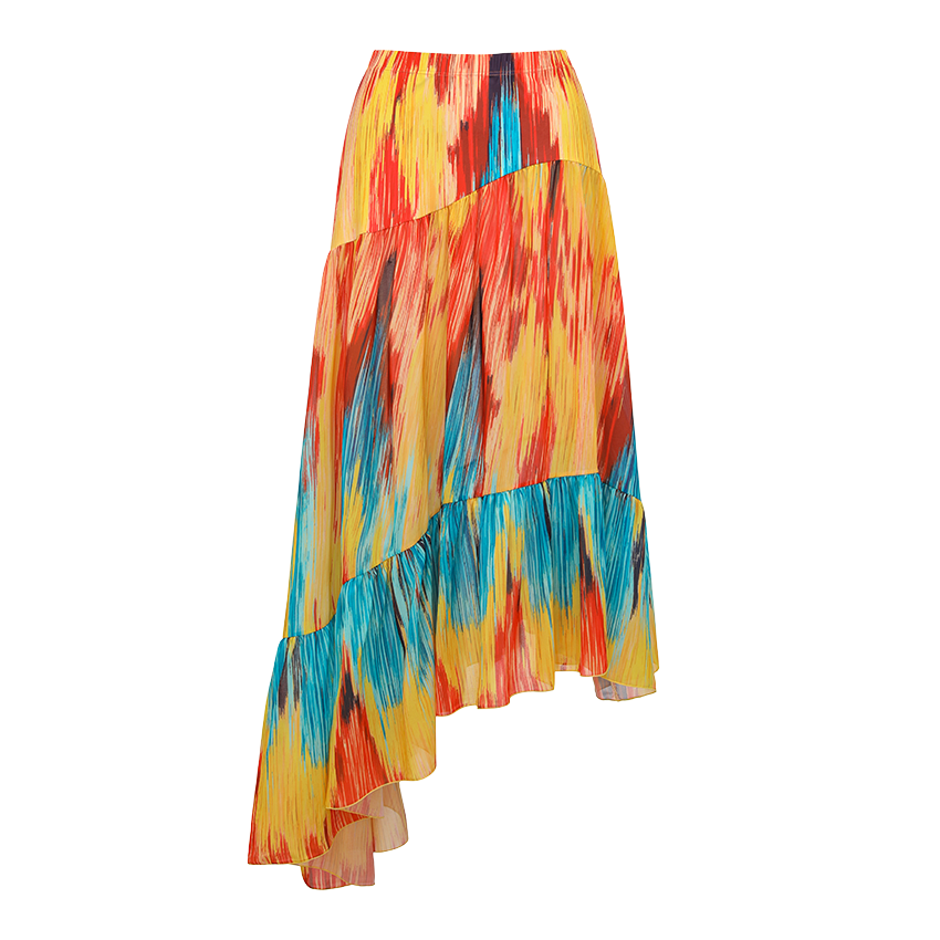 Blue-Orange Gradient Off-shoulder Swimsuit Set(s)