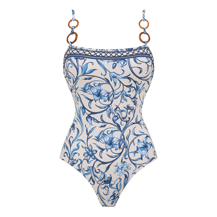 [Copy]Backless Lemon Printed Swimsuit Set(s)