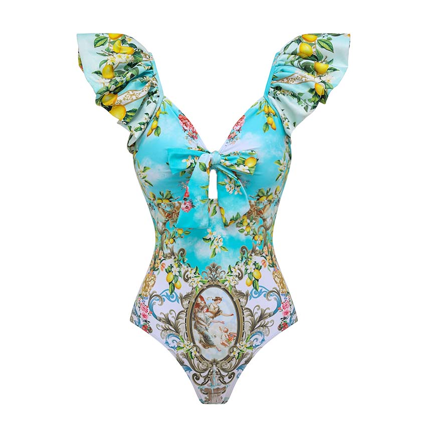 Ruffle Lemon & Rococo Print Swimsuit Set(s)