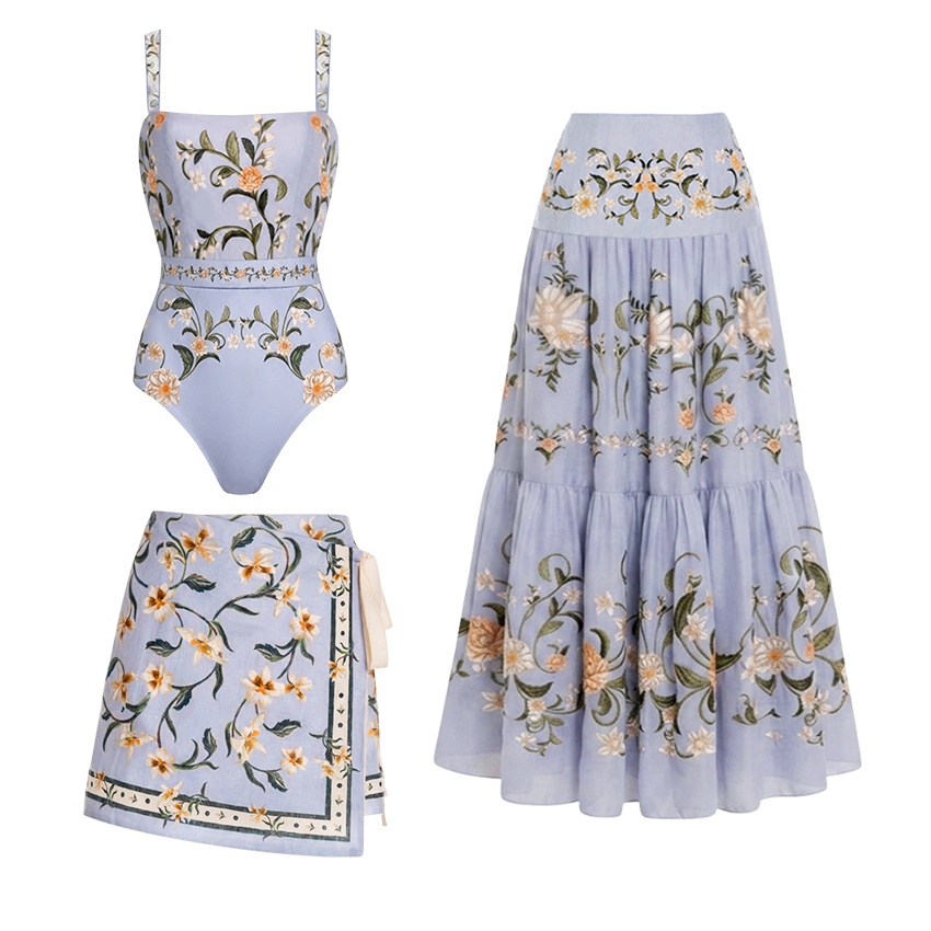 Adjustable Shoulder Strap Floral Print Swimsuit Set(s)