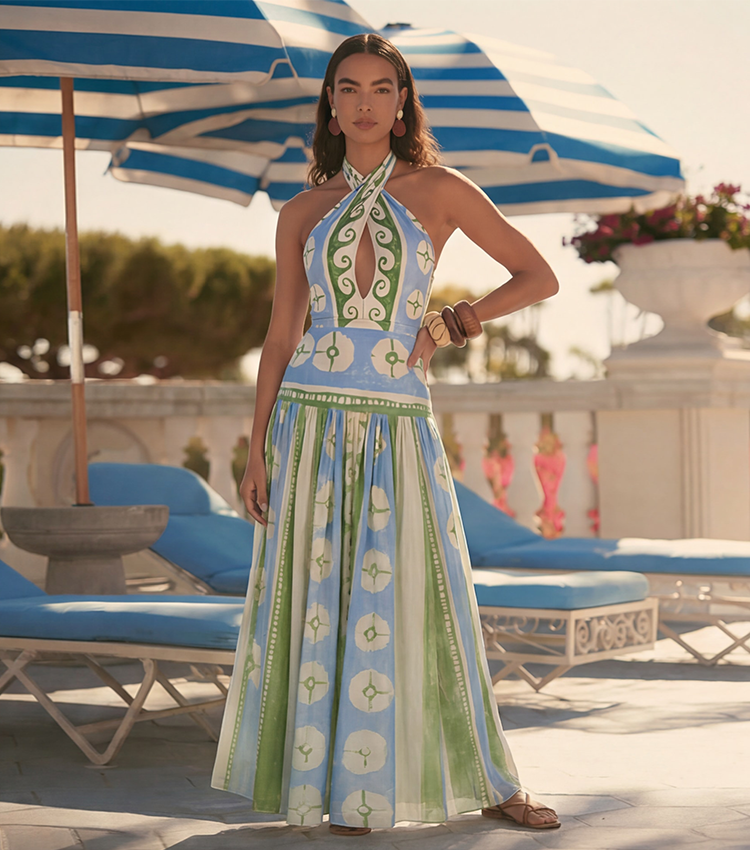 Halter Printed Swimsuit Set(s)