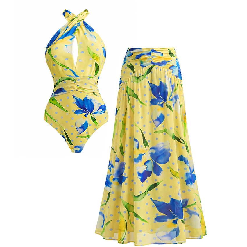 Halter Printed Swimsuit Set(s)