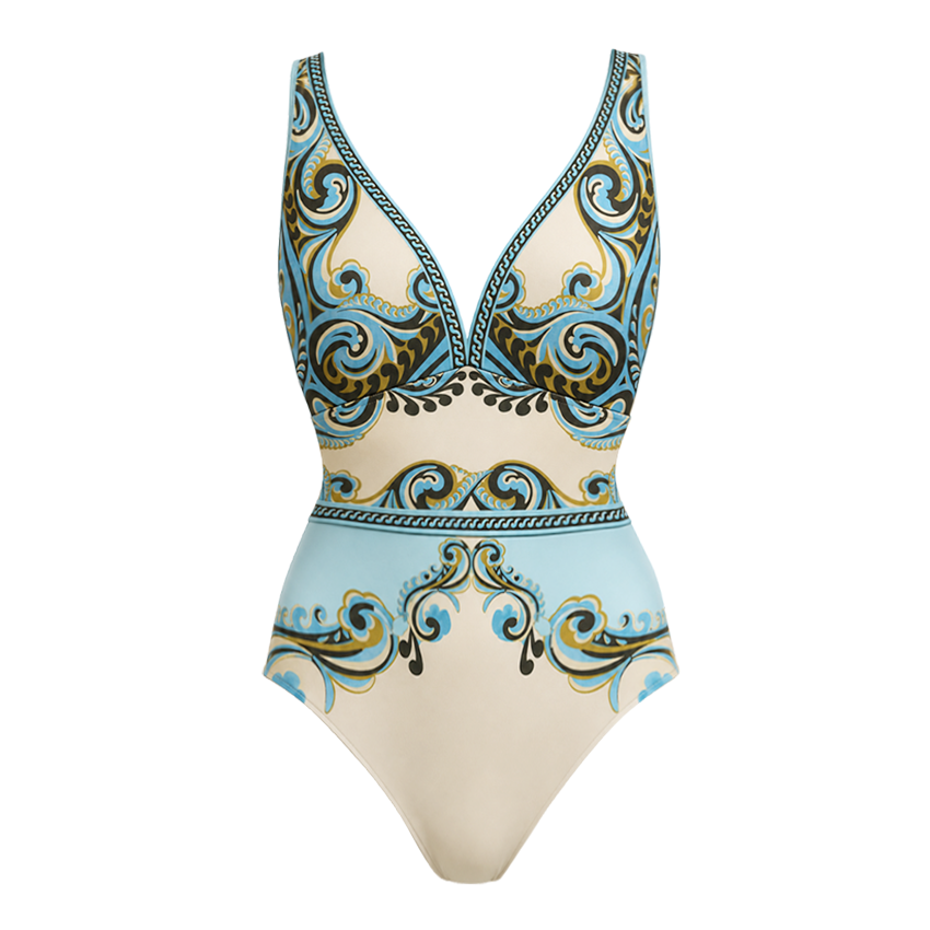 V Neck Floral Print Swimsuit Set(s)