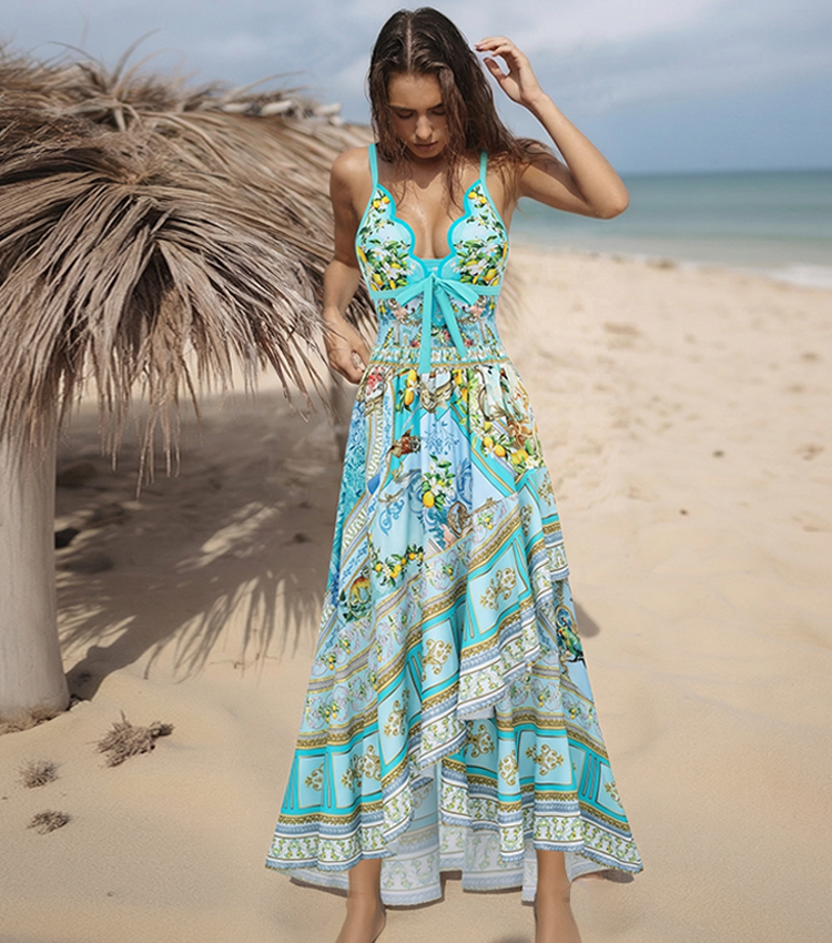 [Copy][Copy][Copy]Hollow out Peony Print Swimsuit Set(s)