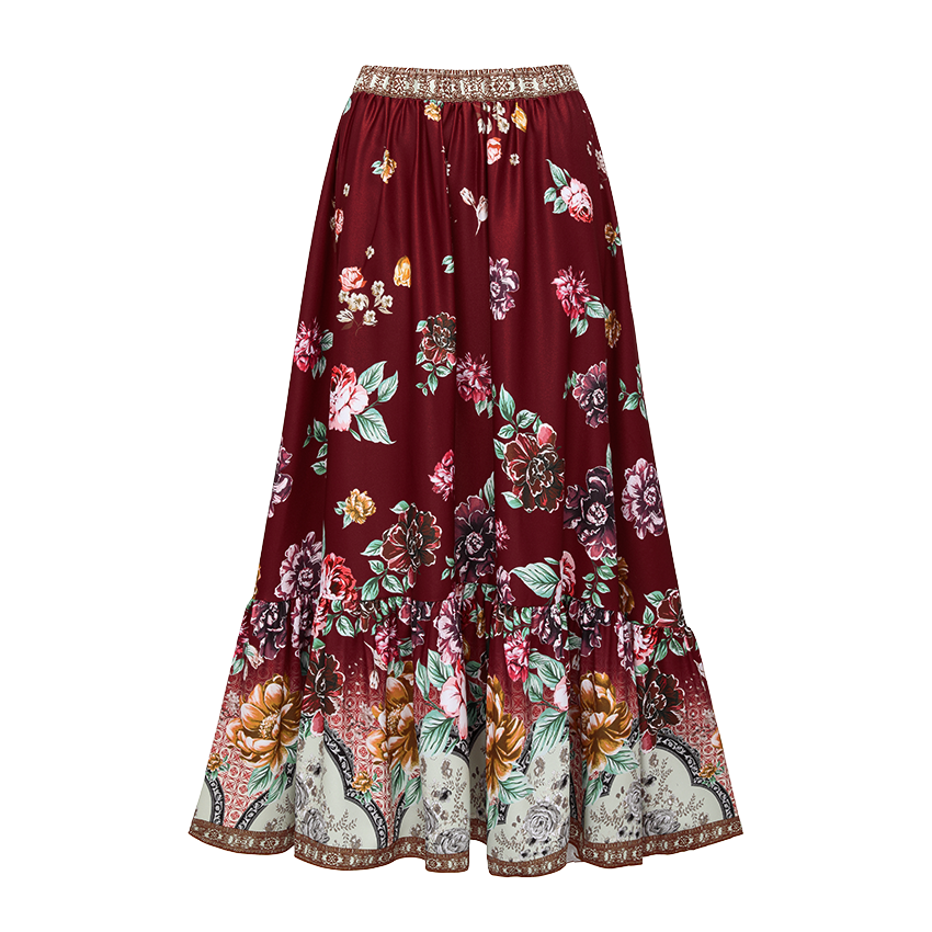 Hollow out Peony Print Swimsuit Set(s)