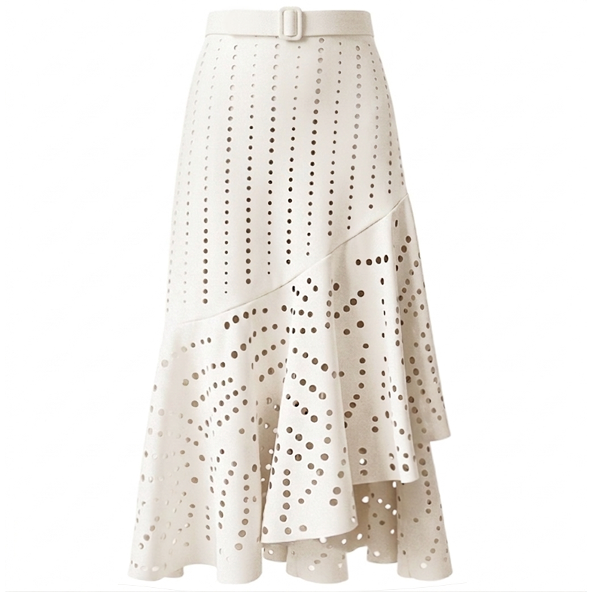 White Color Laser Cutting Flower Swimsuit Set(s)
