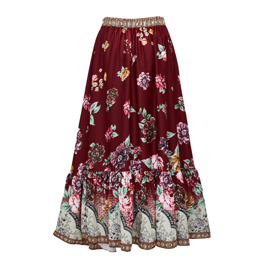 Hollow out Peony Print Swimsuit Set(s)